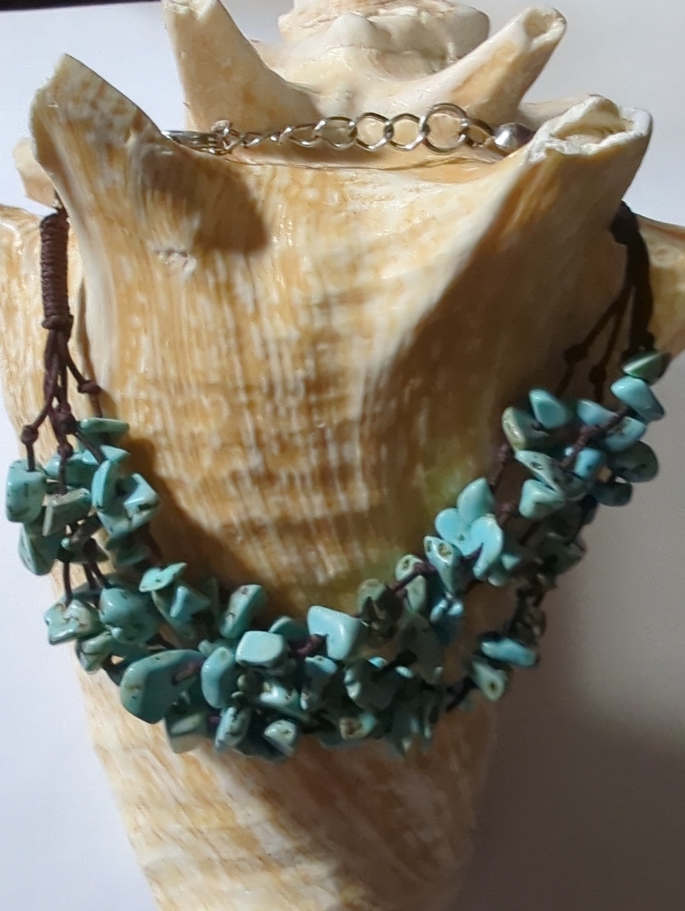 Vtg. 1989 Premier Designs Turquoise Chips Multi Strand Bracelet & Earrings Signe - Picture 7 of 14